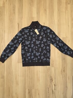 Original Penguin Men's Navy Floral Zip-Up Sweater Jacket NWT M